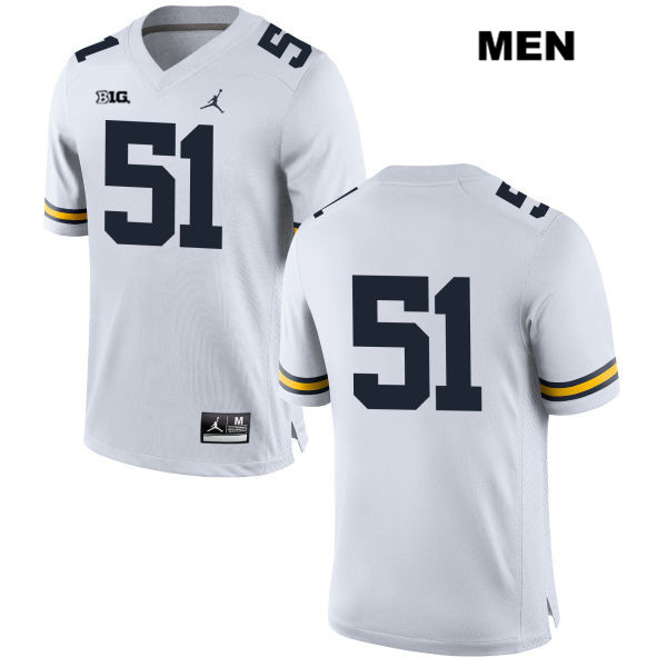 Men's NCAA Michigan Wolverines Cesar Ruiz #51 No Name White Jordan Brand Authentic Stitched Football College Jersey QL25C07PA